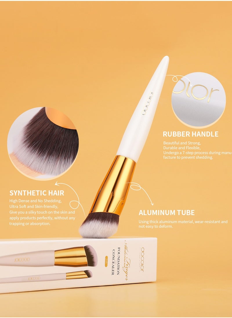 docolor Concealer Brush and Foundation Brush for Liquid Makeup, 2PCS Angled Kabuki Blending Makeup Brush Perfect for Liquid Cream Powder Blending,Stippling,Highlighter and Nose Contour  - Image 4