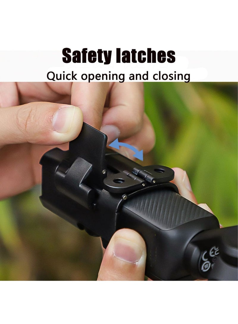 SYOSI Camera Extension Adapter for DJI Osmo Pocket 3, Compatible Protective Cage, Dual Claw Hook Adapter, Handle Foldable, Tripod Mount Chest Neck Bracket Holder, Backpack Clip & Bike Clamp - Image 4