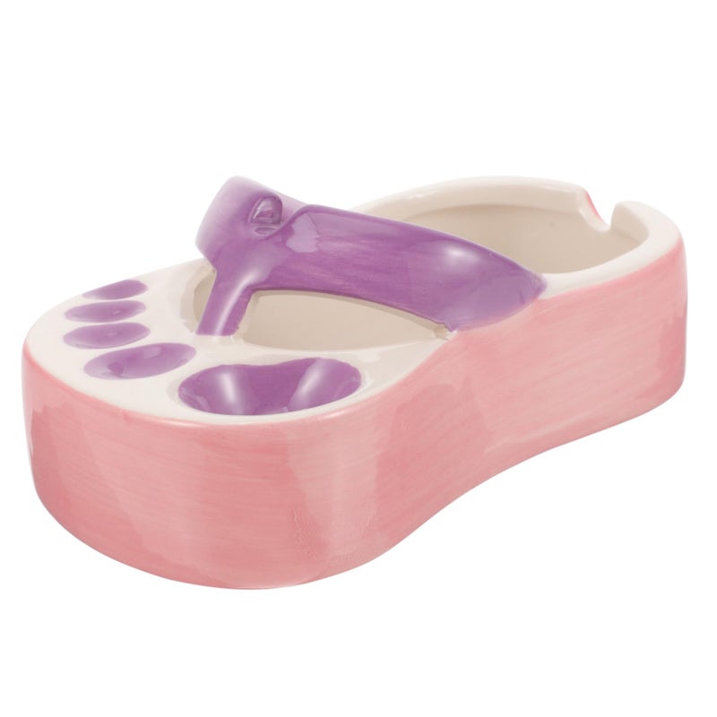 Ceramic Slipper Ashtray Compact Home Office Ash Holder Easy to Clean - Image 2