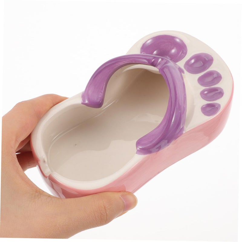 Ceramic Slipper Ashtray Compact Home Office Ash Holder Easy to Clean - Image 5