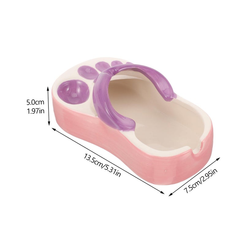 Ceramic Slipper Ashtray Compact Home Office Ash Holder Easy to Clean - Image 3