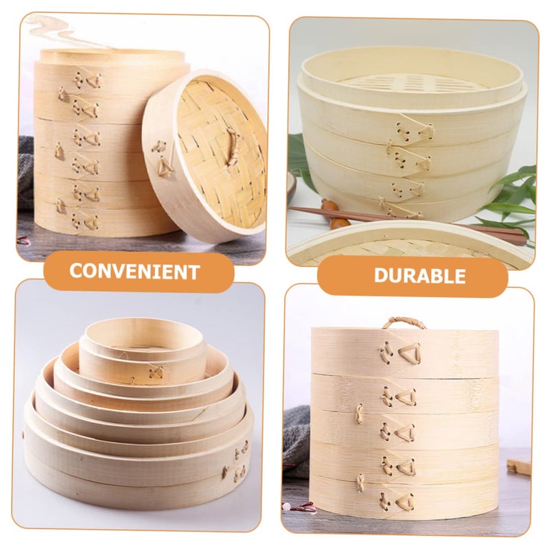 Natural Bamboo Steamer Basket With Lid For Dumplings Buns And Chinese Dishes - Image 4