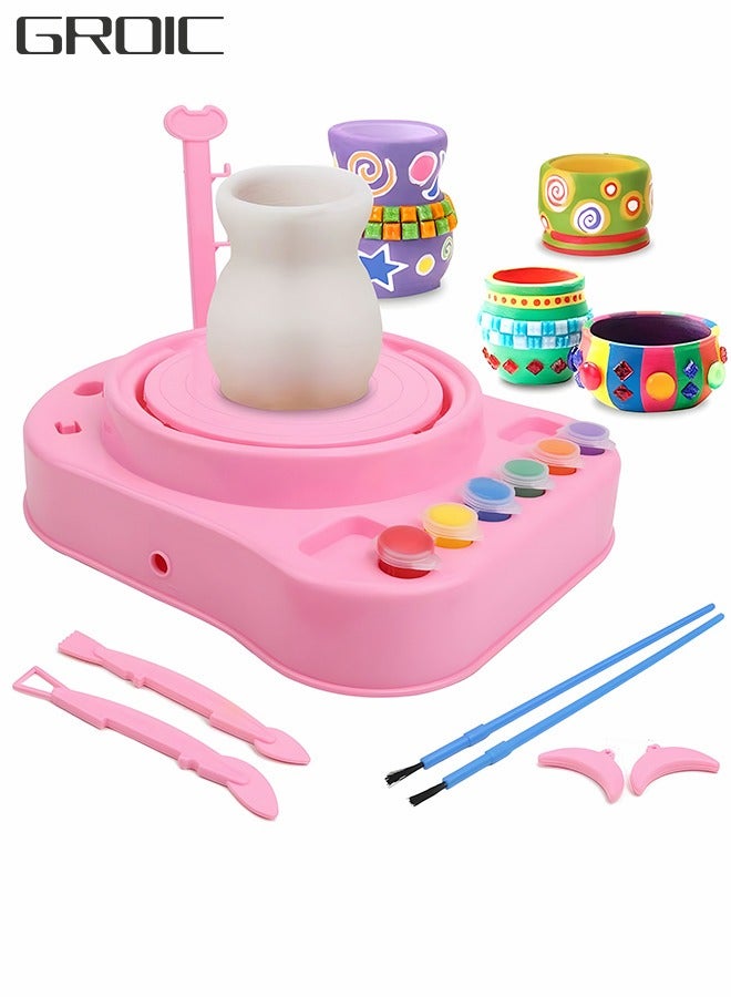GROIC Pottery Wheels Kit, Pottery Studio, Craft Kit, Artist Studio, Ceramic Machine with Clay, Complete Pottery Wheel and Painting Kit for Beginners with Modeling Clay,Craft Kits  - Image 1