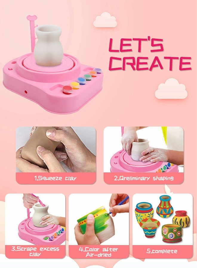 GROIC Pottery Wheels Kit, Pottery Studio, Craft Kit, Artist Studio, Ceramic Machine with Clay, Complete Pottery Wheel and Painting Kit for Beginners with Modeling Clay,Craft Kits  - Image 3