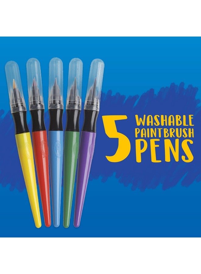 Crayola أقلام فرشاة الطلاء القابلة للغسل من كرايولا بدون تسرب، مجموعة الطلاء للأطفال، 5 قطع - Image 3