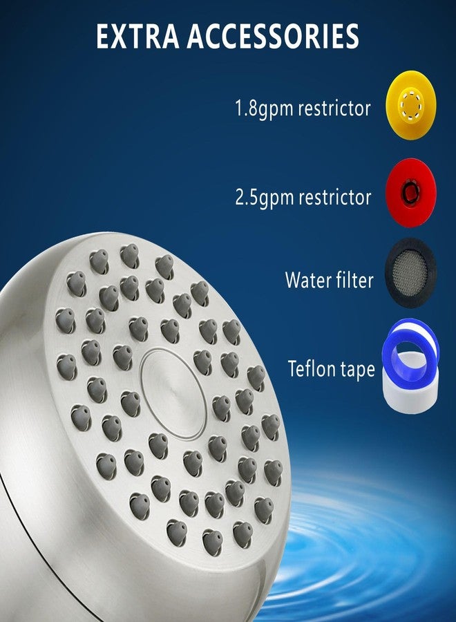 Nuodan High Pressure Shower Head - Powerful Bathroom Pressure Boosting Showerhead - Perfect Universal Replacement for Rain Shower Heads(Brushed Nickel) - Image 3