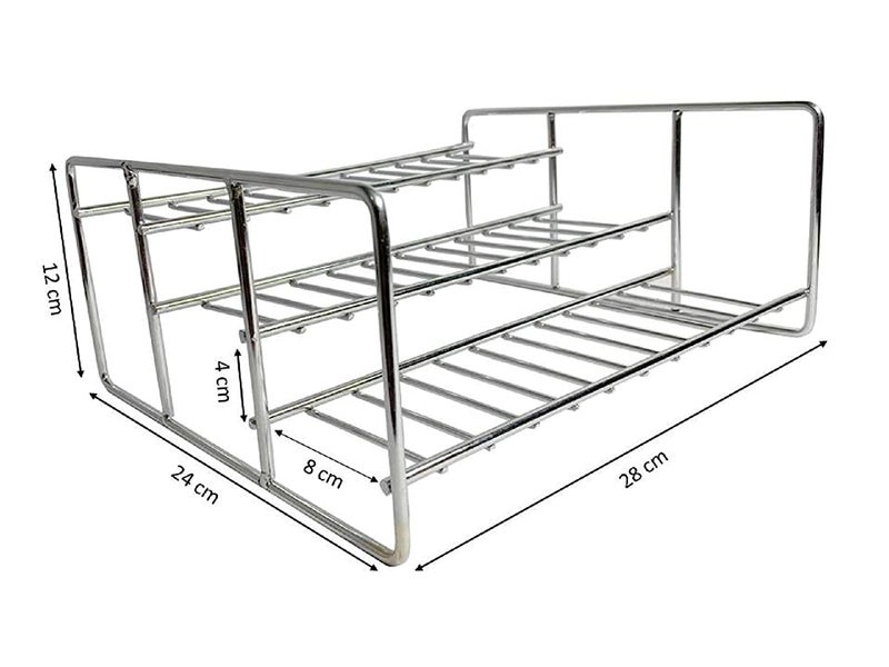 SHULABH CREATIVE SHULABH CREATIVE Stainless Steel 3 Tier Step Rack Shelf Spice Stand Jar Bottle Holder Organizer for Cabinet Pantry Kitchen Stand Dish Rack Countertop Storage Display Stand 28 x 24 x 12 cm  - Image 5
