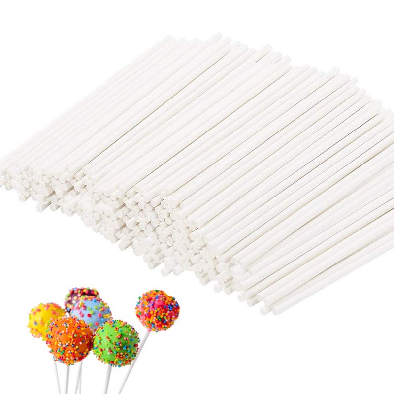 200 Count White Lollipop Sticks6Inch Paper Sticks Sucker Stick for Cake PopsCupcake ToppersCandy MeltChocolateCookieDessertDia 35mm