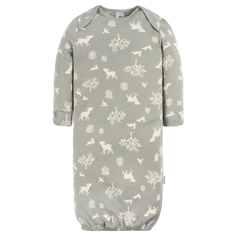 GerberBaby Girls4-Pack Sleeper GownWoodland LoveNewborn - Image 3