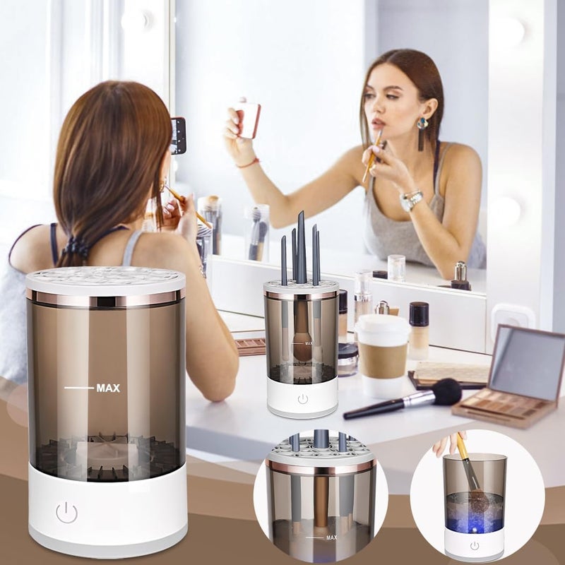 HVG TRADERS Electric Makeup Brush Cleaner and Dryer Set USB Charging Convenient Silicone Make up Brushes Cleaner Devices Brushes Clean Machine Automatic Cleaning MEKEUP BRSH CLEANER DRYER - Image 5