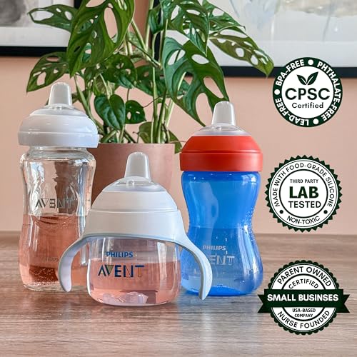 BelBeyo Sippy Spout Nipples for Philips Avent Natural Baby Bottles, My Grippy Spout Sippy Cup and Natural Trainer Sippy Cup, 4-Count, Soft Spout, Food Grade Silicone, BPA-Free, Convert to Sippy Cup, 4+ months - Image 4