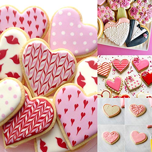 KAISHANE Valentine's Day Cookie Cutter Set - Lips, Double Heart, Heart, Letter X, Letter O - 5 Pieces Wedding Valentine Day Fondant Pastry Baking Cookie Cutter Set - Image 5