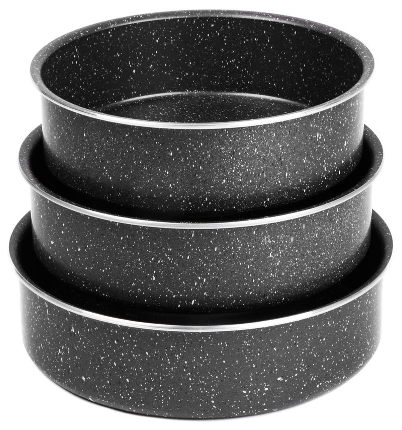 لازورد طقم صينية فرن 3 قطعة مقاس 24 - 26 - 28 سم جرانيت برو اسود - Image 1