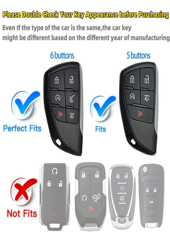 RFSRZ Key Fob Cover Fits for 2021 2022 2023 2024 2025 GMC Yukon Chevy Chevrolet Suburban Tahoe GM Buick, 6 Buttons, Bling Crystal, Car Key Protector for Women (Purple) - Image 2