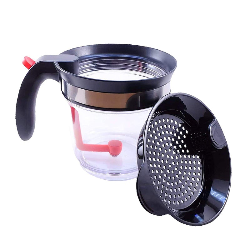 Gravy Fat Separator With Bottom Release Strainer 1L Grease Separator Cup Fat Skimmer for Cooking
