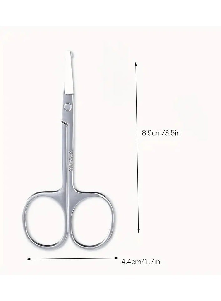 ORiTi Stainless Steel Nose Hair Scissors Round Head Safe Manual Nose Shaving Trimmer Women Eyebrow Trimming Scissors  - Image 3