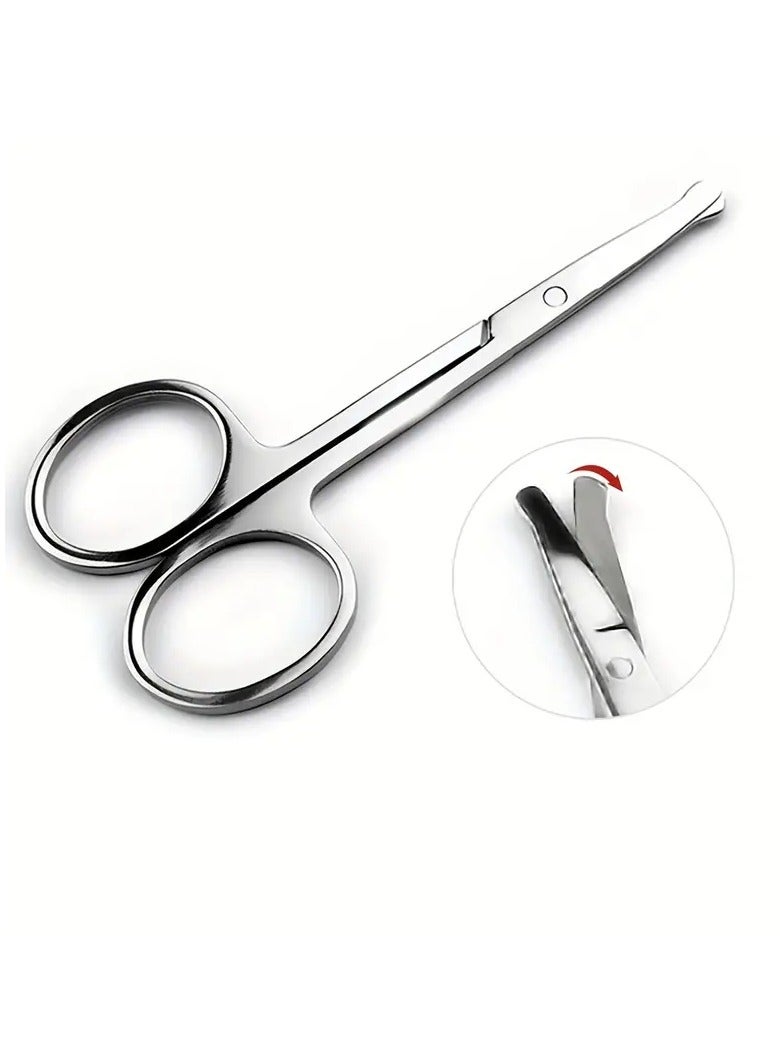 ORiTi Stainless Steel Nose Hair Scissors Round Head Safe Manual Nose Shaving Trimmer Women Eyebrow Trimming Scissors  - Image 5