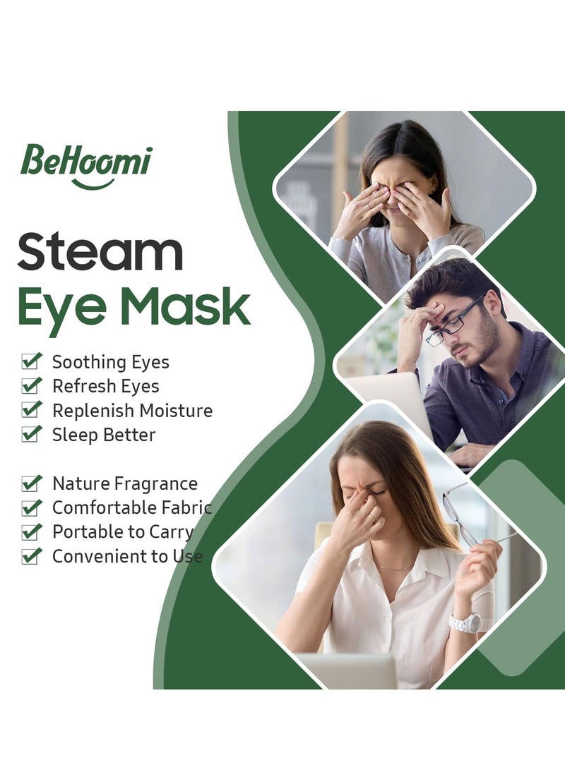 BeHoomi 20 Packs Steam Eye Mask, Heated Eye Mask Warm Compress for Eyes, Disposable Self Heating Eye Mask for Sleep, Spa, Travel Essentials & Relaxation Gifts for Women, Stocking Stuffers (Tea Tree)  - Image 5