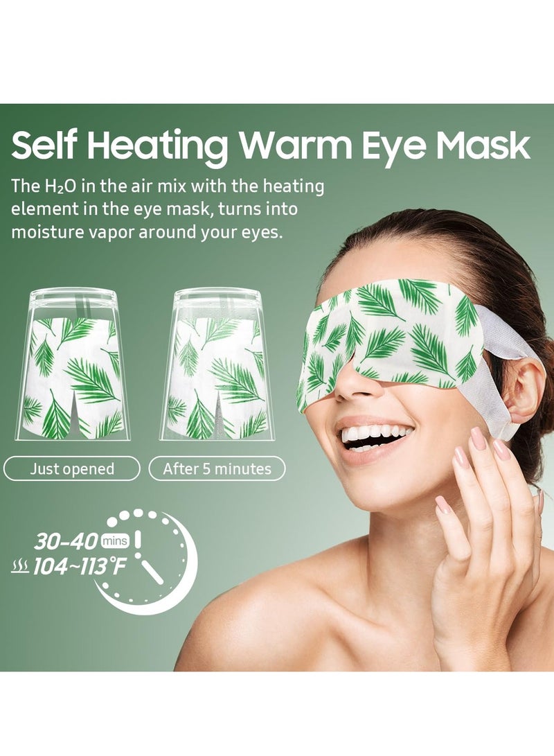 BeHoomi 20 Packs Steam Eye Mask, Heated Eye Mask Warm Compress for Eyes, Disposable Self Heating Eye Mask for Sleep, Spa, Travel Essentials & Relaxation Gifts for Women, Stocking Stuffers (Tea Tree)  - Image 4