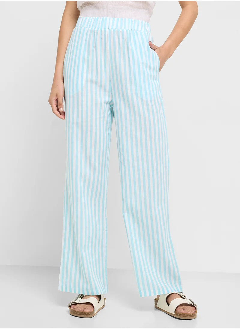 جينجر Pinstripe Pull On Straight Fit Pants