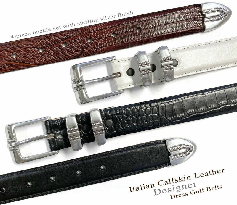 Belts.com Kaymen_Genuine Full-Grain Cowhide Leather Designer Golf Dress Belt 1-1/8"(30mm) Wide (Lizard Black, 36) - Image 3