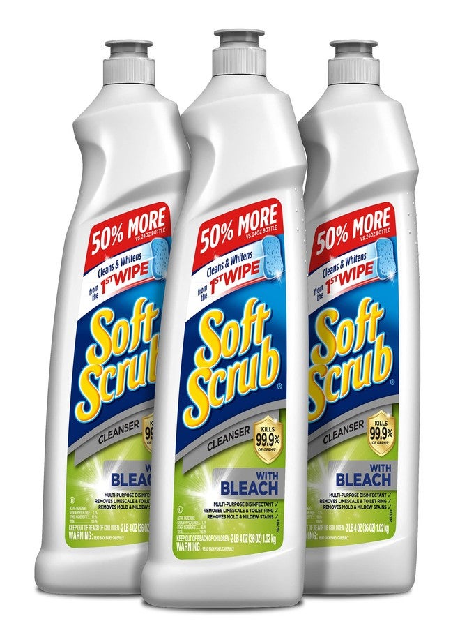 Soft Scrub Antibacterial Cleaner with Bleach Surface Cleanser, 36 Fl Oz, Pack of 3 - Image 1