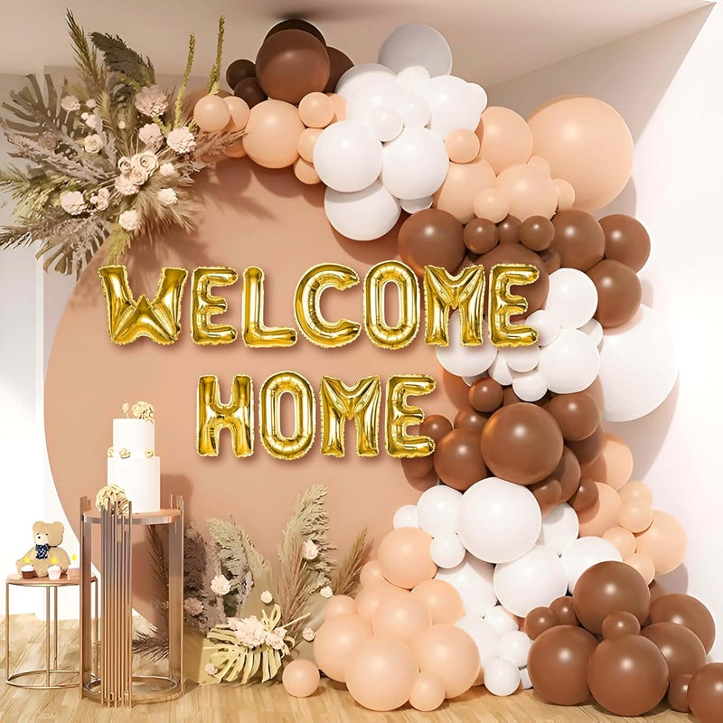 Special You Brown and Peach Welcome Home decor kit with White Brown Peach Balloons welcome home decor kit welcome back decoration combo balloons for decoration 73 Items