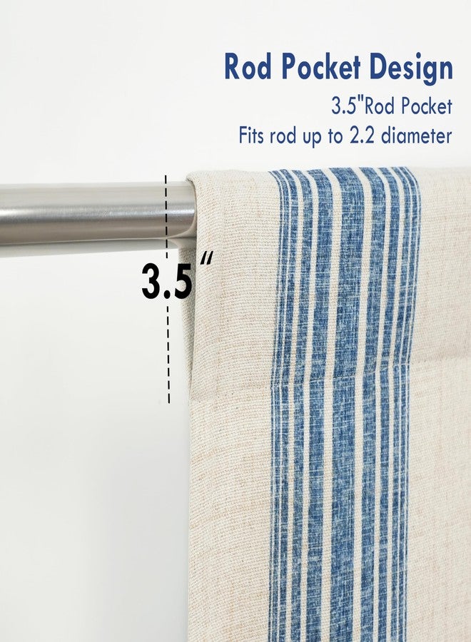 DriftAway Chris Vertical Striped Pattern Blackout Room Darkening Thermal Insulated Tie Up Adjustable Balloon Rod Pocket Curtain for Small Window 25 Inch by 47 Inch Jean Navy - Image 3