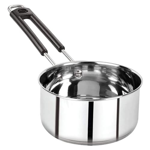 AADHIK Stainless Steel Sauce Pan, Tea Pan, Milk Pan Heavy Guage 1.5 Litre (Induction and Gas Stove Friendly), Silver - Image 1