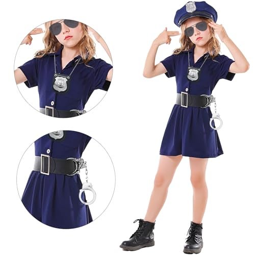 ERDOGLY 6PCS Police Pretend Play Toys Set, Kids Cop Costume Police Officer Costume for Boys Girls with FBI Badge, Toy Handcuffs, Secret Spy Earpiece, Detective Role Play Halloween Dress up Accessories - Image 4