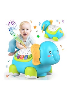 Excefore Crawling Musical Elephant Toys for 0-12 Months, Baby Toys 6 Months Plus, Toddler Sound Toys with Projector Light, Learning Gifs Toys for Boys Girls 1 Year Old  - Image 1