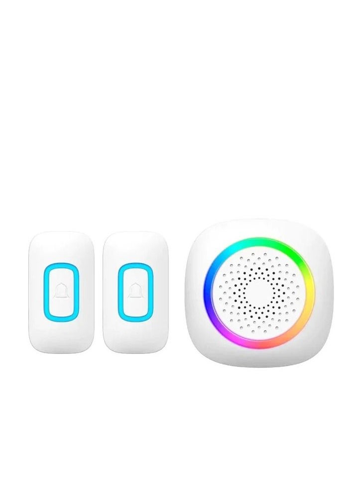 RL Wireless Doorbell Night Light LED Chimes 300M With Two Button Distance Battery Support  - Image 1