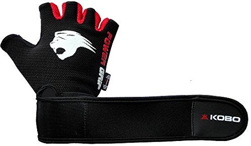 Kobo WTG-08 Gym Gloves with Wrist Support, Large (Black/Red) - Image 4