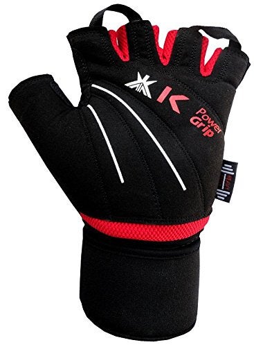 Kobo WTG-08 Gym Gloves with Wrist Support, Large (Black/Red) - Image 3