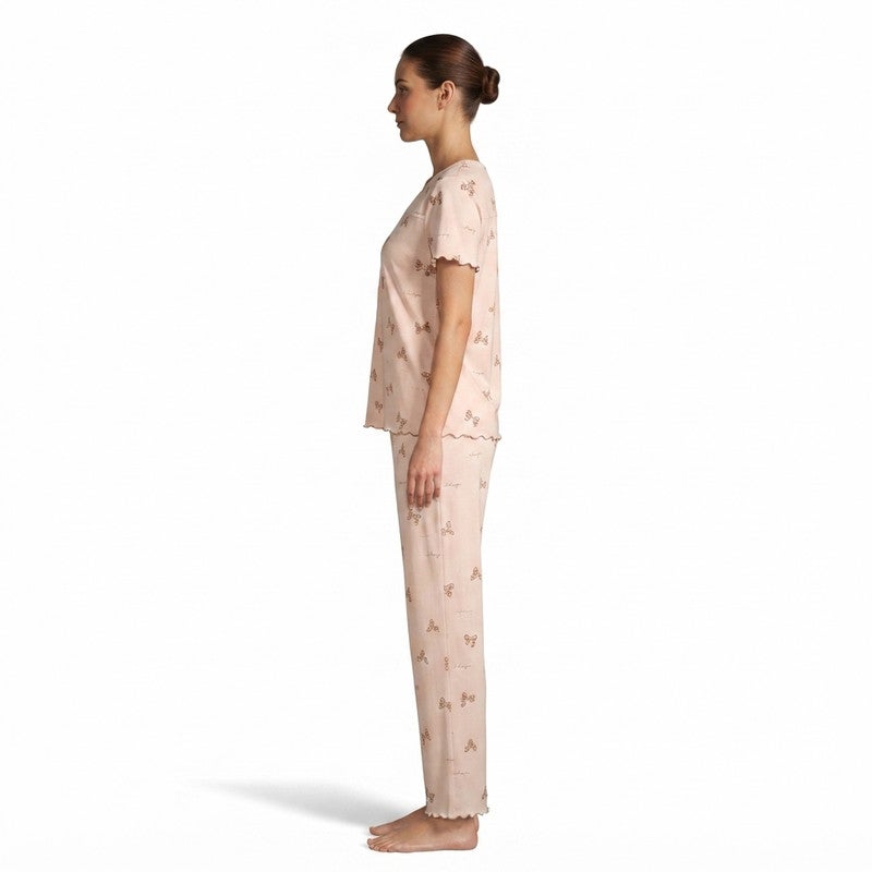 JOANNA 2-Piece Pajama Set Short Sleeve Button-Front Top and Pants Soft Comfortable Sleepwear for Women - Image 3