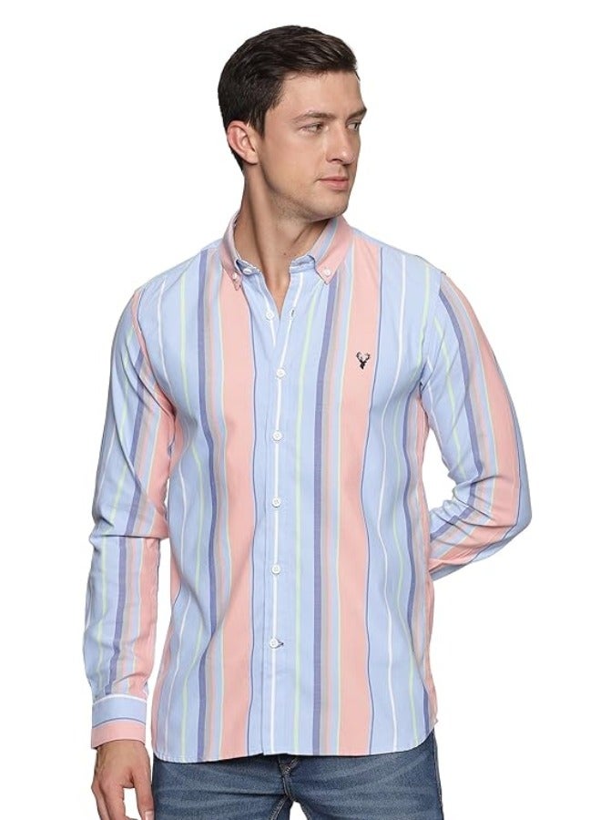 U.S. ELK Men's Button Down Shirt | Casual Slim Fit Shirt | Long Sleeve Oxford Shirts For Men | Smart Fit Cuff - Mix Color2 - Image 1