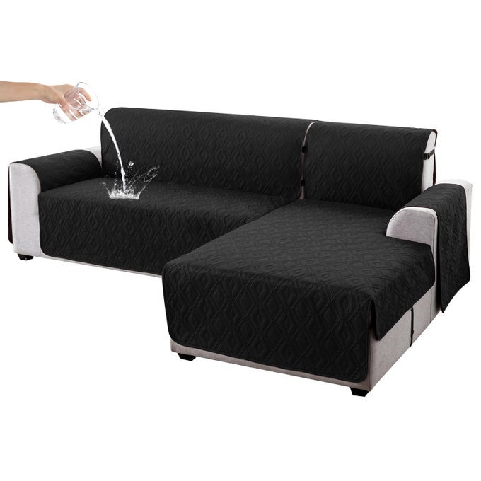 SECTIONAL COUCH COVERS FOR DOGS L SHAPED SOFA COVERS CHAISE LOUNGE COVER REVERSIBLE SOFA COVER SECTIONAL FURNITURE PROTECTOR FOR PETS KIDS BLACK XLARGE
