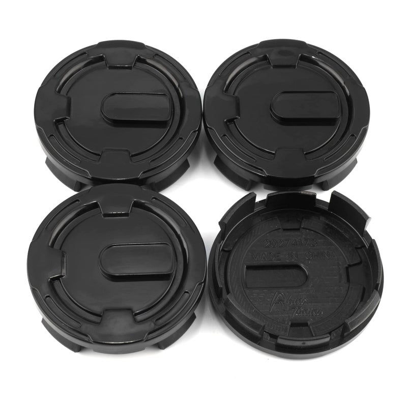 RTrhinoTuning 4PCS أغطية مركز العجلة 62mm متوافقة مع عجلات دودج جيب شيفروليه تويوتا ليكسوس للسباق OD 24462 mm ID 23259 mm لبديل M513 أغطية مركز العجلة السوداء