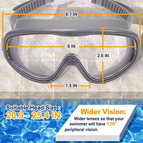 Braylin Adult Swim Goggles, 2-Pack Wide View Swim Goggles for Men Women Youth Teen, Anti-Fog, UV Protection, Over 15 Years - Image 3