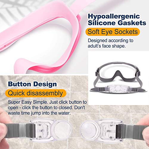 Braylin Adult Swim Goggles, 2-Pack Wide View Swim Goggles for Men Women Youth Teen, Anti-Fog, UV Protection, Over 15 Years - Image 4
