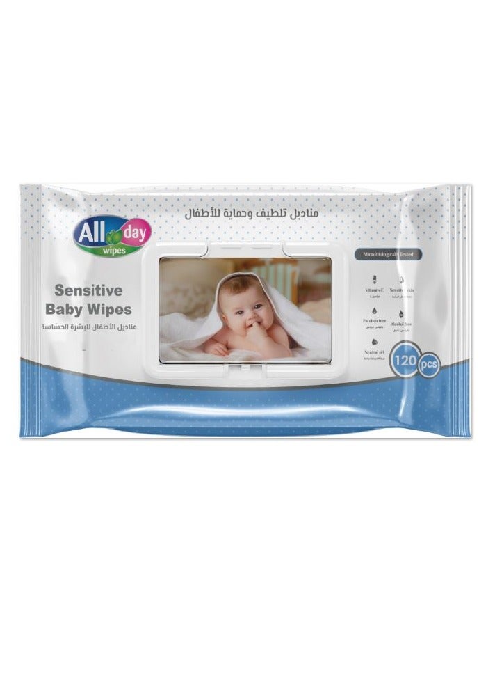 All day wipes All Day baby wipes blue 120 sheets  - Image 1