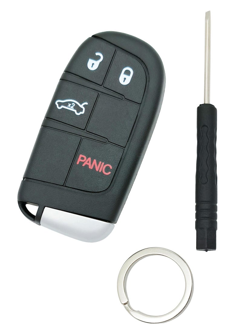 BTOZRF Key Fob Shell Smart Key Cover Case Fit for Dodge Charger Challenger Dart Journey Chrysler 300 Replacement Keyless Entry Remote Key Housing Casing M3N40821302 4 ButtonsB - Image 3
