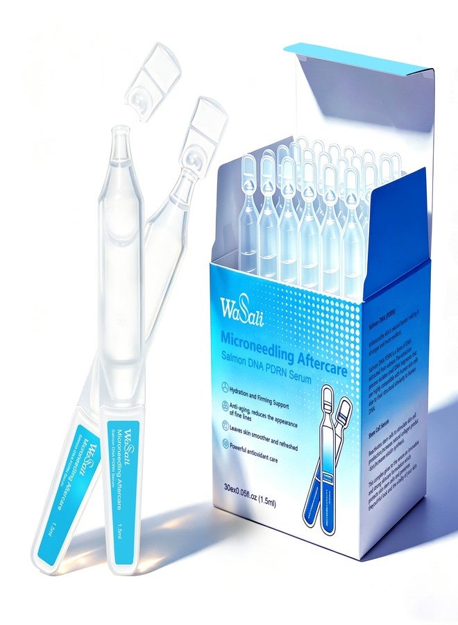 Wasali Microneedling Aftercare Serum With Salmon DNA PDRN & Stem Cell，Hyaluronic Acid Serum for Hydration and Firming Support 1.5 mL × 30 Vials, Korean Skincare Formula - Image 1