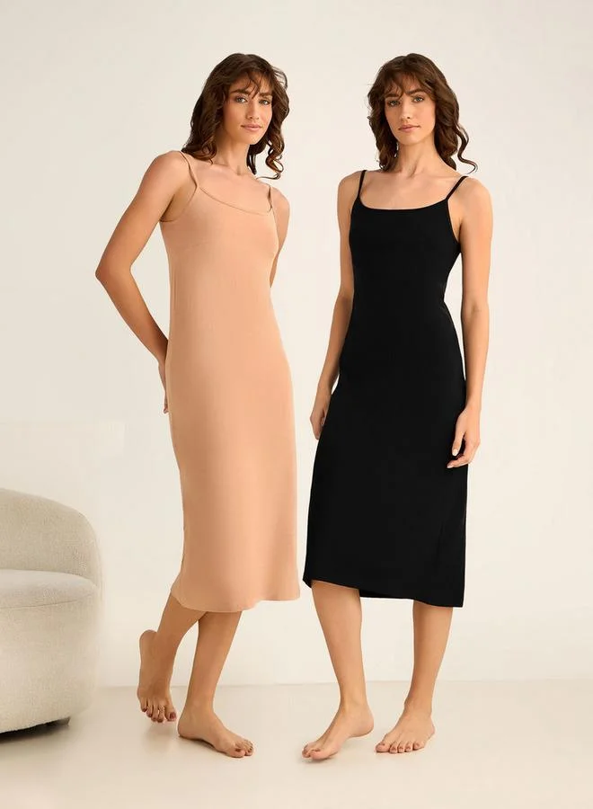 سبلاش فيڤ طقم من قطعتين - فستان انزلاقي بحزام قابل للتعديل