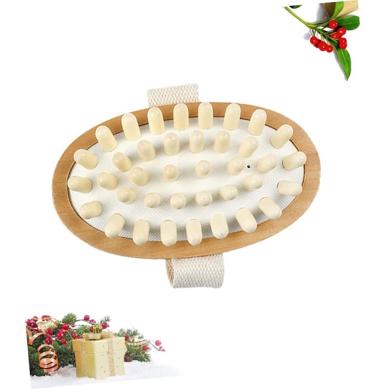 وسادة سبا محمولة يدويًا مصنوعة من الخشب لتقشير الجلد الليمفاوي مع شعيرات ناعمة - Image 4