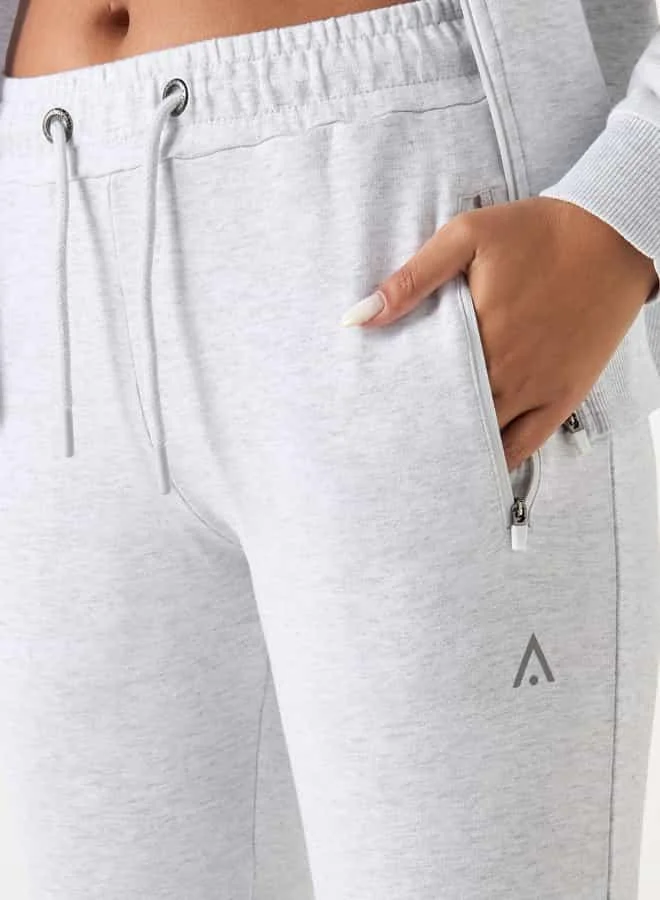 ADOT by Splash Solid Joggers with Elasticised Waistband and Zipper Pockets