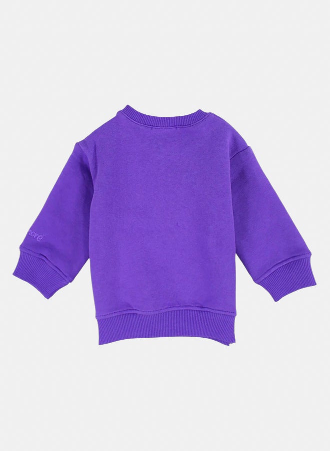 بلاي مور سويت شيرت للبنات الصغار بالبنفسجي بطبعة لطيفة - Image 2