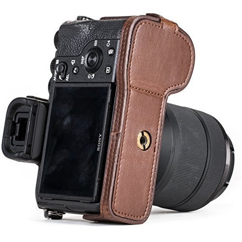 MegaGear Sony Alpha A7S II, A7R II, A7 II Ever Ready Leather Camera Half Case and Strap, with Battery Access - Dark Brown - MG1124 - Image 4