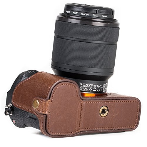 MegaGear Sony Alpha A7S II, A7R II, A7 II Ever Ready Leather Camera Half Case and Strap, with Battery Access - Dark Brown - MG1124 - Image 2