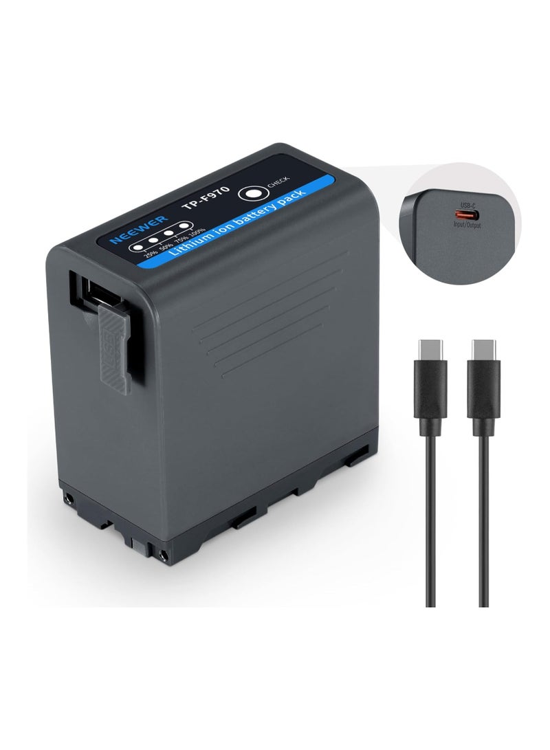 Neewer NP-F970 10500 mAh Lithium Replacement Battery with USB-C PD 20W — Compatible with LED Panels, Cameras & Field Monitors - Image 1